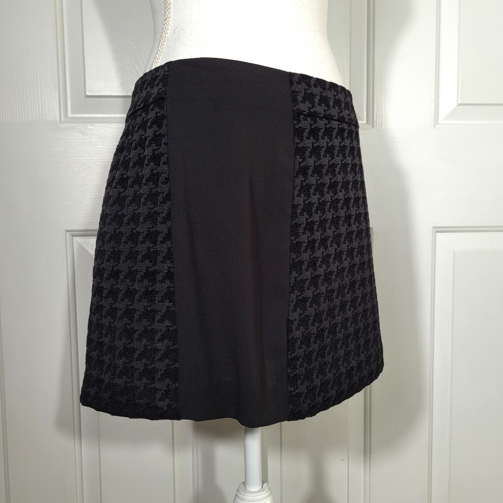 New Black Houndstooth Mini Skirt by RACHEL Rachel Roy Size 8 - Picture 6 of 14